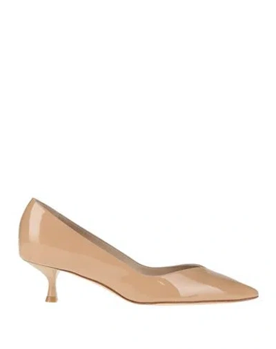 STUART WEITZMAN STUART WEITZMAN WOMAN PUMPS BEIGE SIZE 7.5 LEATHER