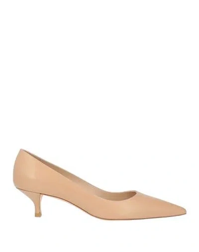 Stuart Weitzman Woman Pumps Blush Size 4.5 Leather In White