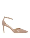Stuart Weitzman Stuart Power Strap Patent-leather Pumps In Pink