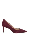 Stuart Weitzman Woman Pumps Burgundy Size 5.5 Leather In Red