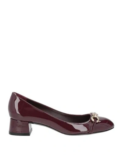 Stuart Weitzman Woman Pumps Burgundy Size 7.5 Leather