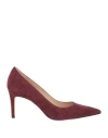 Stuart Weitzman Woman Pumps Burgundy Size 7.5 Leather In Red