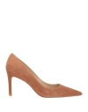 Stuart Weitzman Woman Pumps Camel Size 5.5 Leather In Animal Print