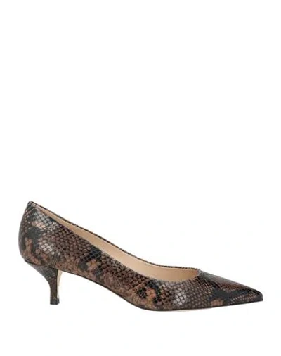 Stuart Weitzman Woman Pumps Dark Brown Size 8 Leather