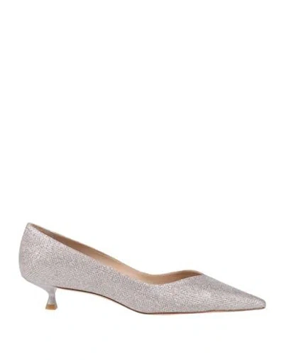 Stuart Weitzman Woman Pumps Lilac Size 5.5 Textile Fibers, Leather