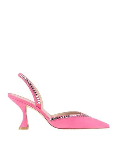 Stuart Weitzman Woman Pumps Magenta Size 6.5 Leather In Purple