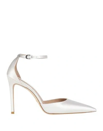 Stuart Weitzman Woman Pumps Off White Size 8 Textile Fibers
