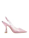 Stuart Weitzman Crystal-embellished Transparent Pumps In Pink