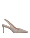 Stuart Weitzman Eva 75 Slingback Pumps & Heels In Grey