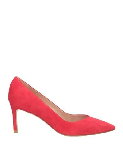 Stuart Weitzman Woman Pumps Red Size 7 Leather