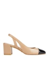 Stuart Weitzman Sleek Suede And Patent-leather Slingback Pumps In Beige
