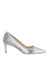 Stuart Weitzman Woman Pumps Silver Size 5.5 Textile Fibers