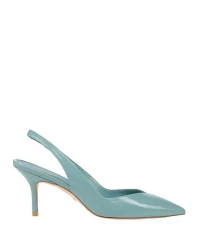 Stuart Weitzman Woman Pumps Sky Blue Size 5.5 Calfskin