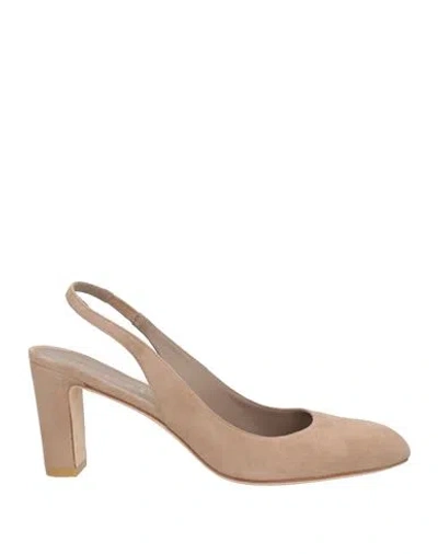 Stuart Weitzman Woman Pumps Taupe Size 7.5 Leather In Brown