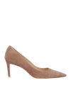 Stuart Weitzman Woman Pumps Taupe Size 9.5 Leather In Gray