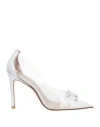 Stuart Weitzman Woman Pumps Transparent Size 6 Pvc - Polyvinyl Chloride, Leather In White
