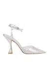 Stuart Weitzman , Glam Xcurve 100 Wrap Pump, Pumps, Silver, Pvc In Transparent