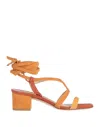 Stuart Weitzman Sue Ankle-tied Sandals In Orange