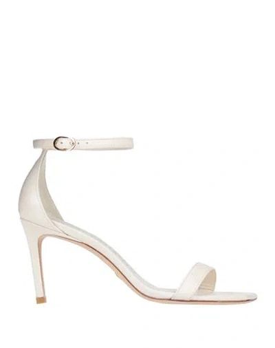 Stuart Weitzman Woman Sandals Beige Size 7.5 Soft Leather