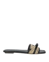 Stuart Weitzman Floral-detail Slides In Black