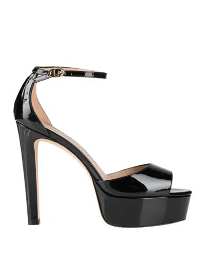 Stuart Weitzman Woman Sandals Black Size 10.5 Leather