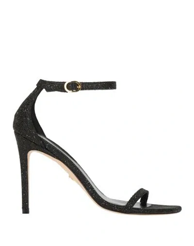 Stuart Weitzman Woman Sandals Black Size 10.5 Textile Fibers