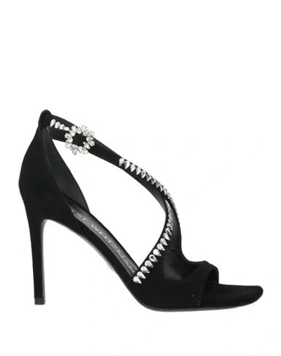 Stuart Weitzman Woman Sandals Black Size 7.5 Soft Leather