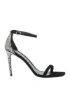 Stuart Weitzman Nudistcurve Royale 100mm Rhinestone-embellished Sandals In Black