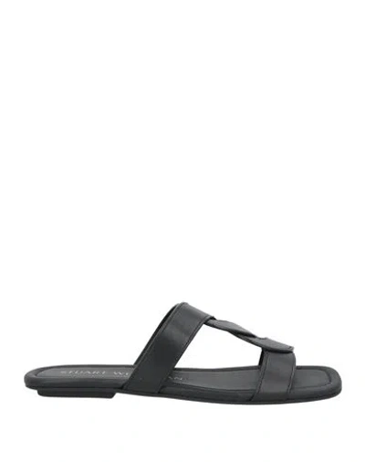 Stuart Weitzman Woman Sandals Black Size 7.5 Leather