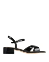 Stuart Weitzman Woman Sandals Black Size 7.5 Leather