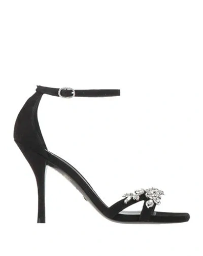 Stuart Weitzman Woman Sandals Black Size 7.5 Leather