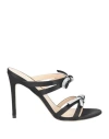 Stuart Weitzman Woman Sandals Black Size 7.5 Leather