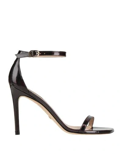 Stuart Weitzman Woman Sandals Black Size 8 Soft Leather