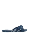 Stuart Weitzman Woman Sandals Blue Size 7.5 Textile Fibers In Blue