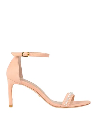 Stuart Weitzman Woman Sandals Blush Size 5.5 Soft Leather In Pink