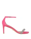 Stuart Weitzman Woman Sandals Fuchsia Size 6.5 Soft Leather In Pink