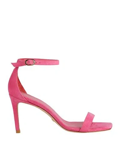 Stuart Weitzman Woman Sandals Fuchsia Size 7 Leather