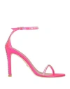 Stuart Weitzman Woman Sandals Fuchsia Size 10.5 Pvc - Polyvinyl Chloride In Pink