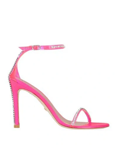 Stuart Weitzman Woman Sandals Fuchsia Size 10.5 Pvc - Polyvinyl Chloride In Pink