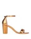 Stuart Weitzman Woman Sandals Mandarin Size 7 Leather In Gold