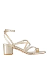 Stuart Weitzman Woman Sandals Gold Size 7.5 Leather