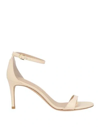 Stuart Weitzman Woman Sandals Ivory Size 8.5 Leather In White
