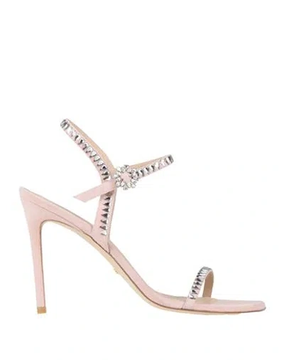 Stuart Weitzman Woman Sandals Light Pink Size 10.5 Leather