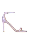 Stuart Weitzman Woman Sandals Lilac Size 9.5 Soft Leather In Purple