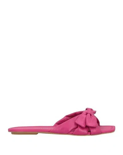 Stuart Weitzman Woman Sandals Magenta Size 6.5 Leather In Purple
