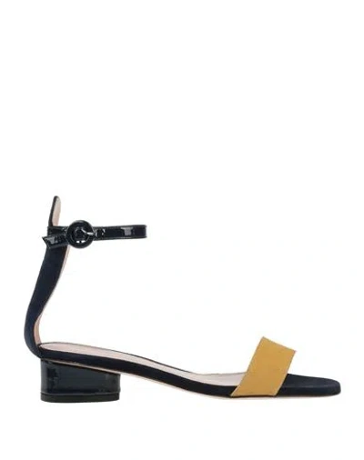 Stuart Weitzman Woman Sandals Marigold Size 7.5 Leather, Textile Fibers In Yellow