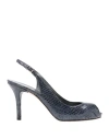Stuart Weitzman Woman Sandals Midnight Blue Size 9.5 Leather In Blue