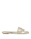 Stuart Weitzman Woman Sandals Platinum Size 7.5 Leather In Metallic
