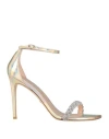 Stuart Weitzman Crystal-embellished Iridescent Sandals In Grey