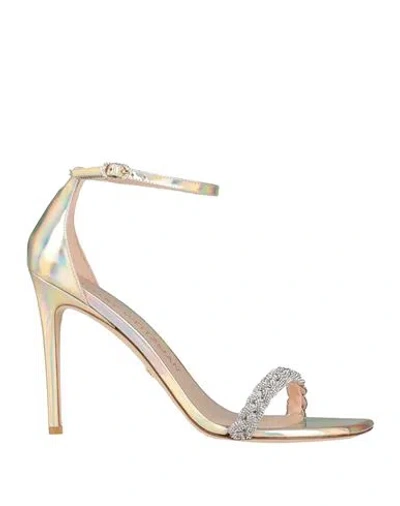 Stuart Weitzman Crystal-embellished Iridescent Sandals In Grey